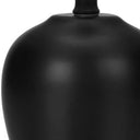 17" Ceramic Round Table Lamp With Ivory Drum Shade - Black - HomeRoots - Table Lamps - Elite Enclave Home