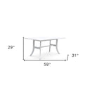 Dining Table With Curved Legs - White