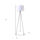 Tripod Floor Lamp With White Drum Shade - White - HomeRoots - Floor Lamps - Elite Enclave Home