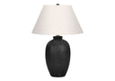 Ceramic Round Table Lamp With Ivory Empire Shade - Black - HomeRoots - Table Lamps - Elite Enclave Home