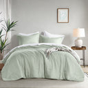 Camden - Twin/Twin Long Chambray Print Solid Comforter Set - Sage Green - Super Listing - Comforters & Sets - Elite Enclave Home