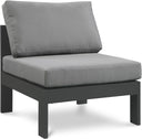 Meridian Nizuc Outdoor Patio Armless Chair – modular design with waterproof fabric cushions and aluminum frame