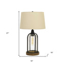 Metal Two Light Globe Table Lamp With Eggshell Empire Shade - Brown - HomeRoots - Table Lamps - Elite Enclave Home