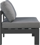 Meridian Nizuc Outdoor Patio Armless Chair – modular design with waterproof fabric cushions and aluminum frame