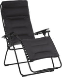 30" Steel Outdoor Zero Gravity Chair With Black Cushion - Black