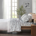 Cozy Flannel - King Printed Sheet Set - Gray Penguins