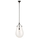 Dewdrop - 1 Light Glass Shade Pendant - Black - Uttermost - Pendant Lighting- Elite Enclave Home