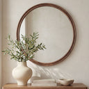 Alcott - Round Accent Mirror Large - Walnut - Moe's Home Collection - Accent Mirrors - Elite Enclave Home