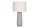 Cylinder Table Lamp With Ivory Drum Shade - Gray And Silver - HomeRoots - Table Lamps - Elite Enclave Home
