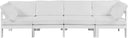 Nizuc - Outdoor Patio 4 Seat Modular Sofa With White Frame - Meridian Furniture - Stationary Sectionals- Elite Enclave Home