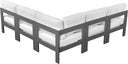 Nizuc - Outdoor Patio 5 Piece Modular Sectional With Gray Frame - Meridian Furniture - Stationary Sectionals- Elite Enclave Home