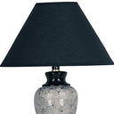 13" Ceramic Bedside Table Lamp With Black Shade - Black