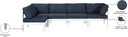 Nizuc - Outdoor Patio 5 Piece Modular Sectional With White Frame - Meridian Furniture - Stationary Sectionals- Elite Enclave Home