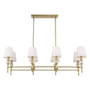 Arques - 8 Light Linear Chandelier - White / Gold
