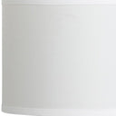 19" Bedside Table Lamp With White Drum Shade - Silver