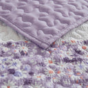 Caralie - Full/Queen 4 Piece Seersucker Quilt Set With Throw - Purple