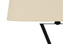 Metal Geometric USB Table Lamp With Beige Shade - Black - HomeRoots - Table Lamps - Elite Enclave Home