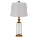 Glass Table Lamps (Set of 2) - Honeycomb And Rose Gold