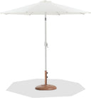 Fiji - Aluminum Patio Umbrella With Round Teak And White Base