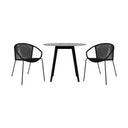 3 Piece Dining Set With Two Chairs - Gray And Black