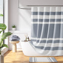 Spa Waffle - 108" x 72" Shower Curtain With 3M Treatment - Dark Blue - Madison Park - Shower Curtains - Elite Enclave Home