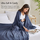 Bamboo Cotton - Twin Rayon From Blanket - Navy - Madison Park - Blankets - Elite Enclave Home