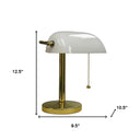 Hooded Table Lamp - Gold And White