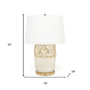 Mercury Glass Table Lamp With White Cone Shade - White And Gold