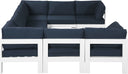 Nizuc - Outdoor Patio 8 Piece Modular Sectional With White Frame - Meridian Furniture - Stationary Sectionals- Elite Enclave Home