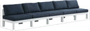 Nizuc - Outdoor Patio 5 Seat Modular Armless Sofa With White Frame - Meridian Furniture - Stationary Sectionals- Elite Enclave Home