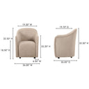 Drava - Rolling Dining Chair - Beige - Moe's Home Collection - Arm Chairs - Elite Enclave Home