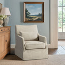 London - Skirted Swivel Chair - Beige Multi - Martha Stewart - Swivel Chairs - Elite Enclave Home