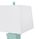 Table Lamp With Off-White Shade (Set of 2) - Teal Blue