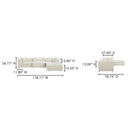 Lowtide - Lounge Modular Sectional - Warm White - Moe's Home Collection - Stationary Sectionals - Elite Enclave Home