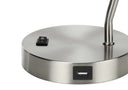 Metal Round USB Table Lamp With Nickel Dome Shade - Nickel - HomeRoots - Table Lamps - Elite Enclave Home