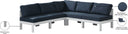 Nizuc - Outdoor Patio 5 Piece Modular Sectional With White Frame - Meridian Furniture - Stationary Sectionals- Elite Enclave Home