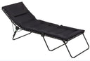 Steel Outdoor Chaise Lounge With Black Cushion - Black