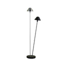 Two Lights LED Novelty Floor Lamp With Black And Silver Empire Shade - Nickel - HomeRoots - Floor Lamps - Elite Enclave Home