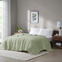 Freshspun Basketweave - Cotton Blanket - Green
