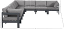 Nizuc - Outdoor Patio 8 Piece Modular Sectional With Gray Frame