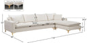 Naomi - Reversible Sectional - Meridian Furniture - Stationary Sectionals - Elite Enclave Home