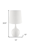 Metal Bedside Table Lamp With Shade - White