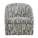 Mari - Boucle Swivel Chair - Green / White