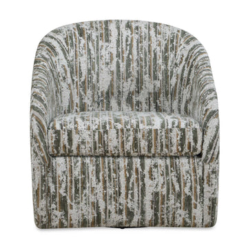 Mari - Boucle Swivel Chair - Green / White
