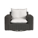 Cabo - Oversized Swivel Club Chair - Dark Gray / White