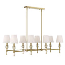 Arques - 8 Light Linear Chandelier - White / Gold - Uttermost - Chandeliers- Elite Enclave Home