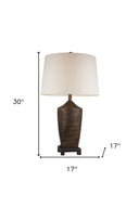 Fantastic Rustic Ribbed Table Lamp - Bronze