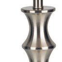 Solid Wood Bedside Table Lamp With White Shade - Black