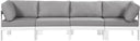 Nizuc - Outdoor Patio 4 Seat Modular Sofa With White Frame - Meridian Furniture - Stationary Sectionals- Elite Enclave Home