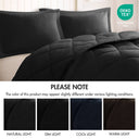 Larkspur - King 3M Scotchgard Diamond Quilting Reversible Down Alternative Comforter Set - Black